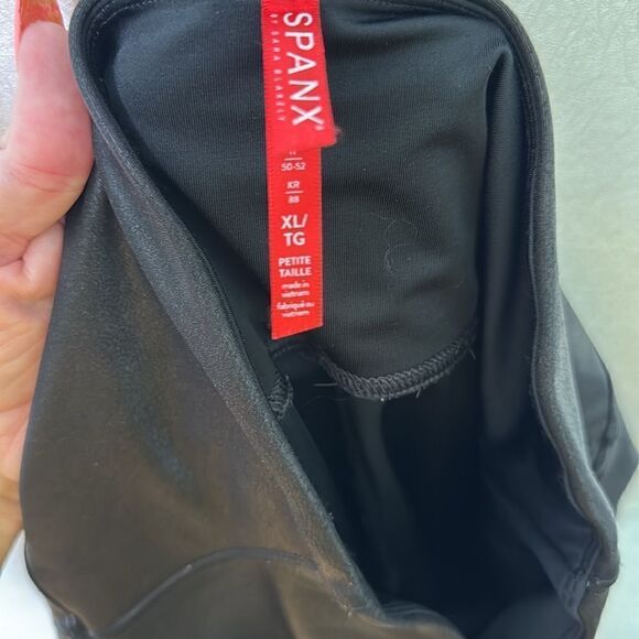 Spanx Faux Leather Shimmer Leggings Black XL - Picture 5 of 5